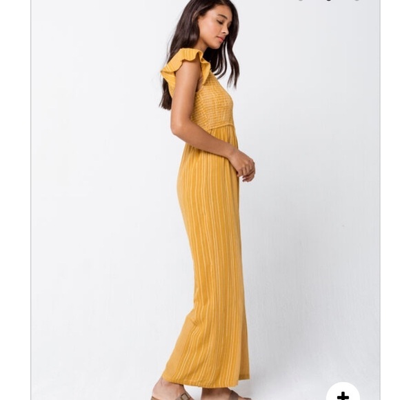 NWT Others Follow Bahamas Ruffled Yellow Jumpsuit - Picture 8 of 11